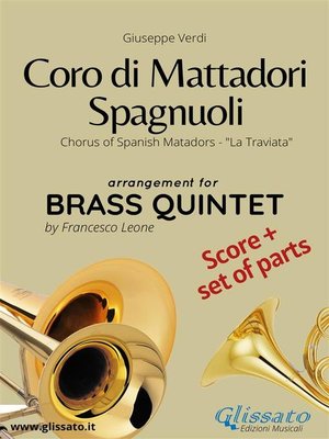 cover image of Coro di Mattadori Spagnuoli--Brass Quintet score & parts